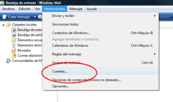  Como configurar mi correo en Windows Vista Mail