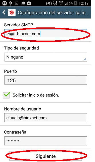 alta De correo android