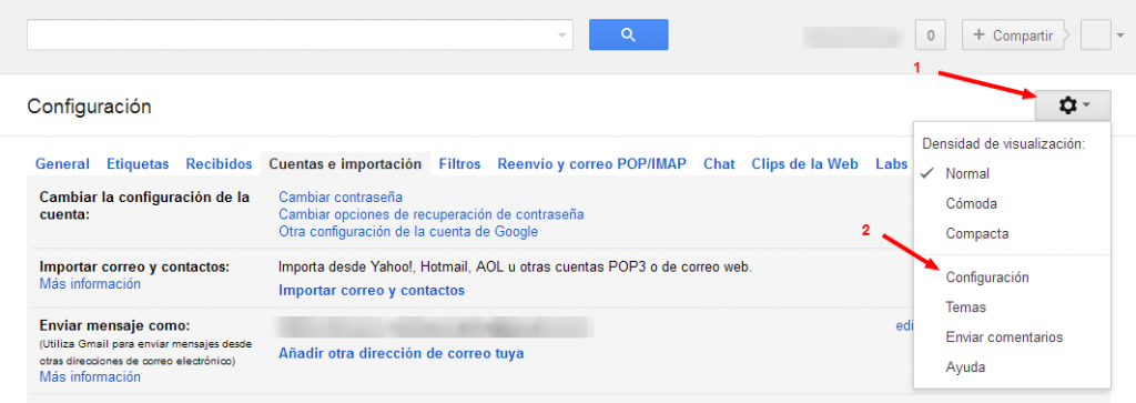 Configurar cuenta de correo externo Gmail