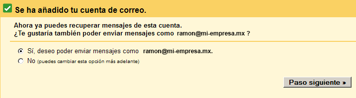 Configurar cuenta de correo externo Gmail