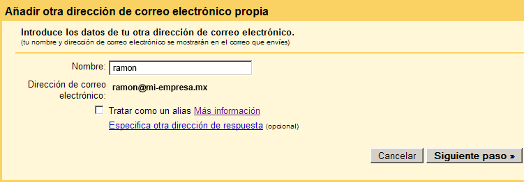 Configurar cuenta de correo externo Gmail