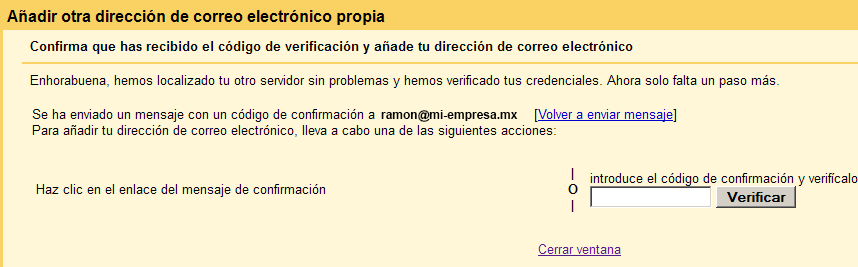 Configurar cuenta de correo externo Gmail