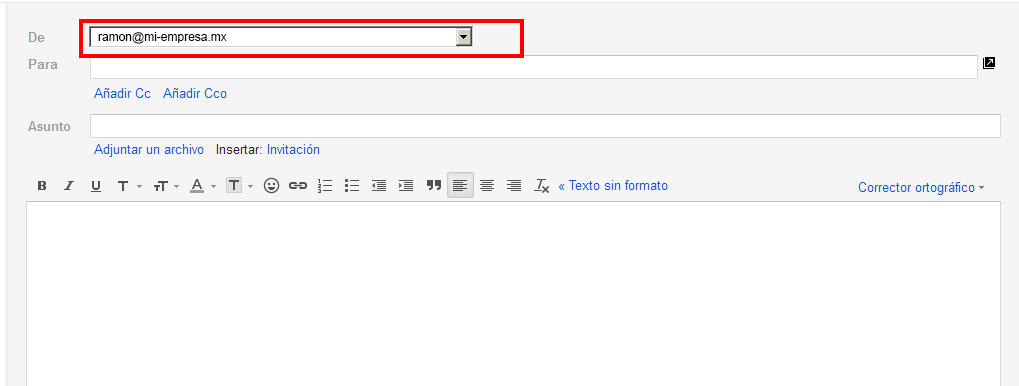 Configurar cuenta de correo externo Gmail