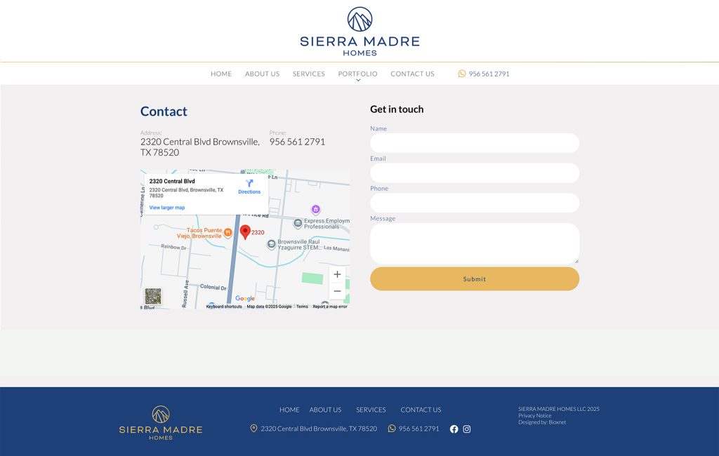 Bioxnet - Diseño de Páginas Web Monterrey | Sierra Madre Homes Tx