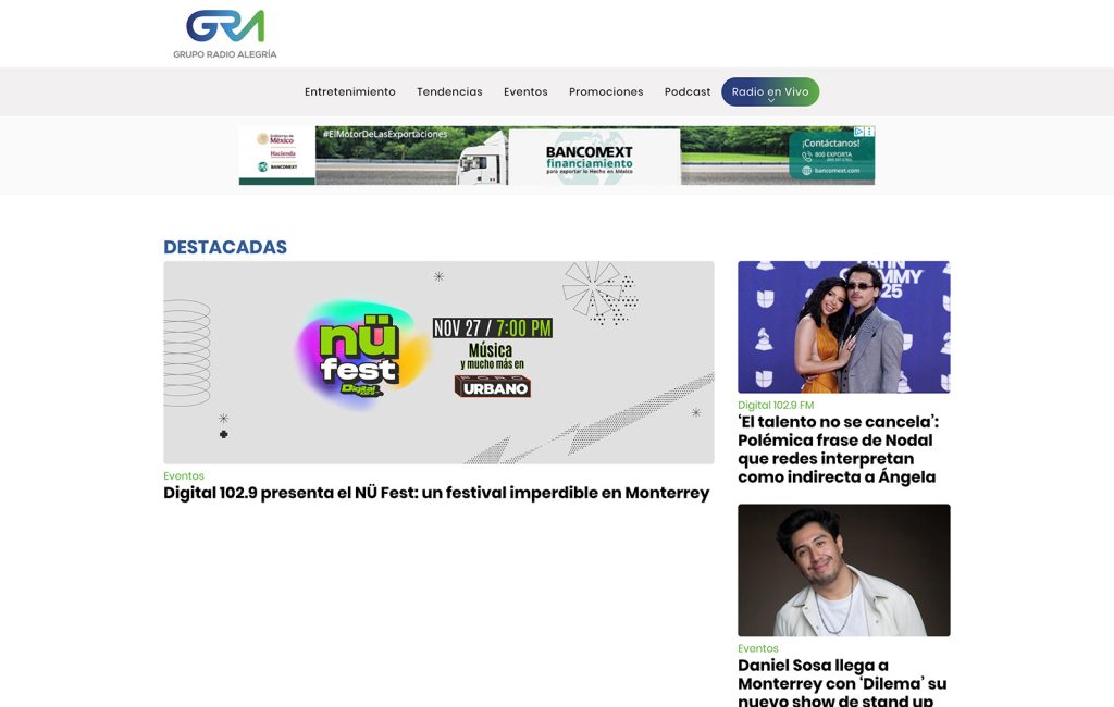 Bioxnet - Diseño de Páginas Web Monterrey | Grupo Radio Alegría