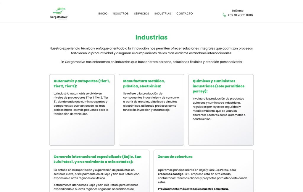 Cargo Motive 9 empresa de diseño web cerca de mi