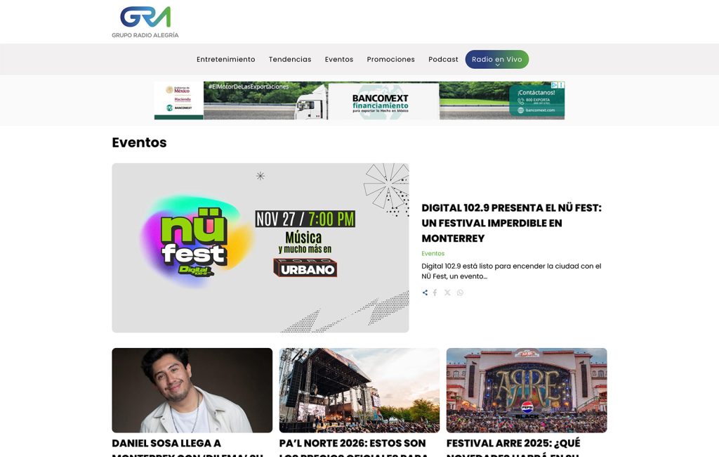Bioxnet - Diseño de Páginas Web Monterrey | Grupo Radio Alegría