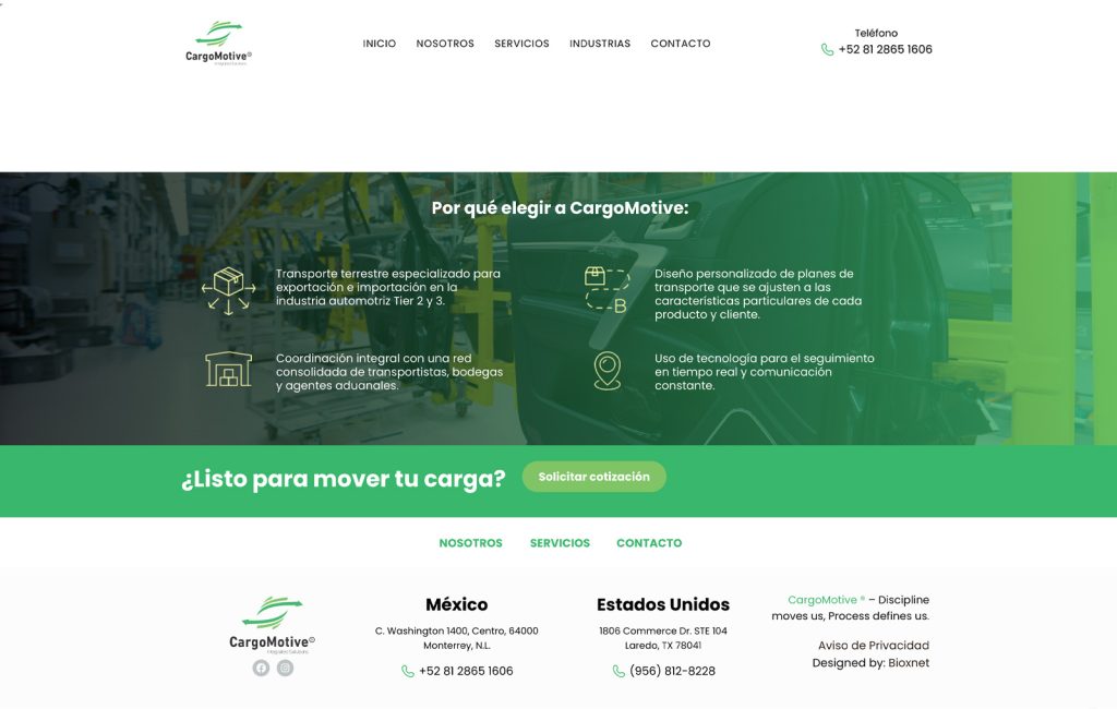 Cargo Motive 2 diseño de páginas de internet en monterrey