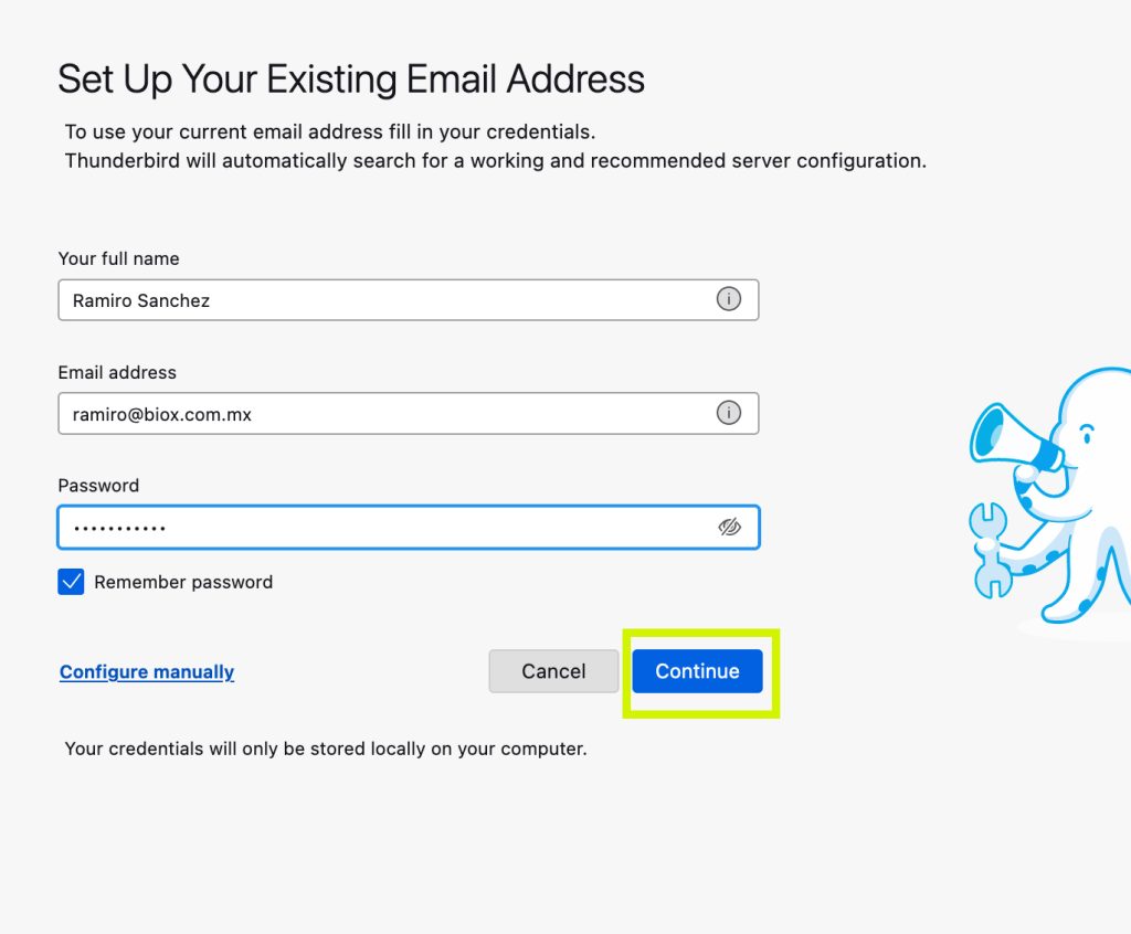 thunderbird3 como dar de alta correo en thunderbird