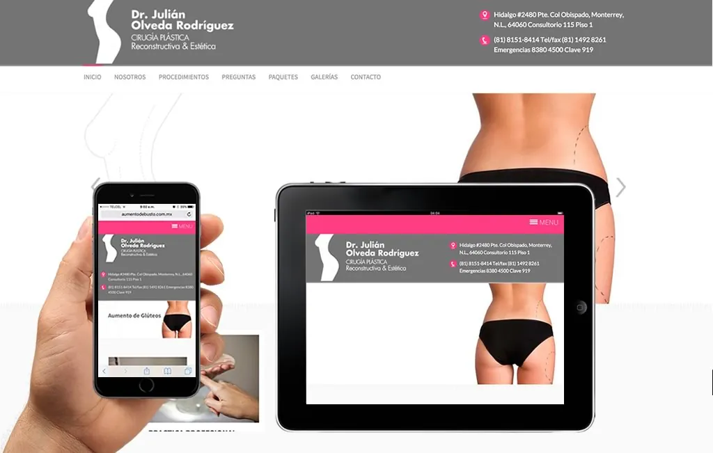 sitio web para cirujano plastico