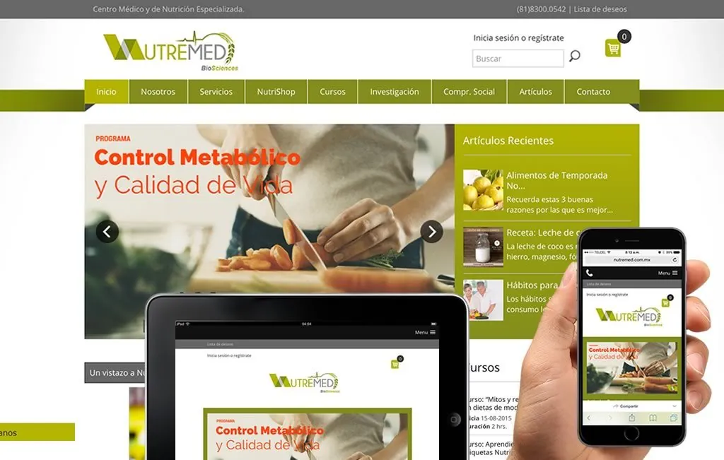 diseno de pagina web nutricion